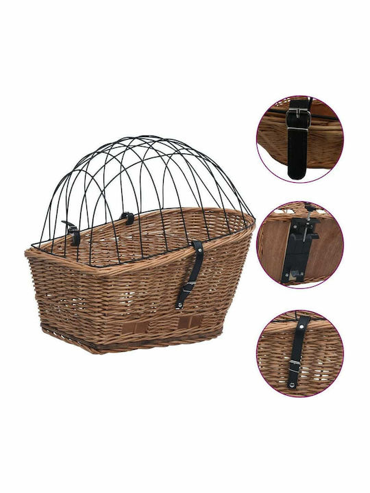 vidaXL 170903 Bicycle Basket Rear with Cover Brown