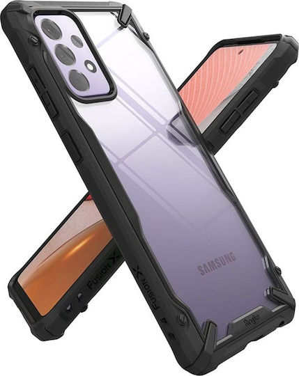 Ringke Fusion-X Back Cover Πλαστικό / Σιλικόνης με Λουράκι Μαύρο (Galaxy A72)