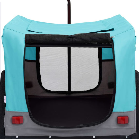 vidaXL Fahrradanhänger für Hunde Türkis L95xB63.5xH107cm.