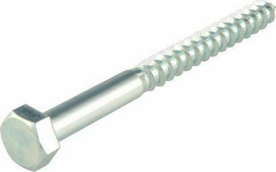 Helix Coach Screw Hexagon Galvanized DIN 571 with Diameter M8 and Length 100mm 100pcs