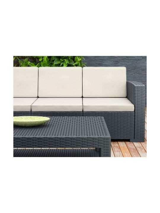 Zita Plus Garden Chair Cushion with Backrest Monaco White 58x58cm