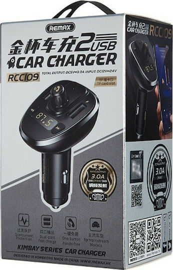 Remax FM Transmitter Αυτοκινήτου RCC109 με USB / MicroSD / Bluetooth