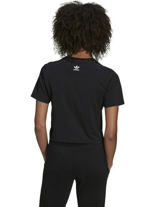 Adidas Tour Traxion Γυναικείο Αθλητικό Crop T-shirt Μαύρο