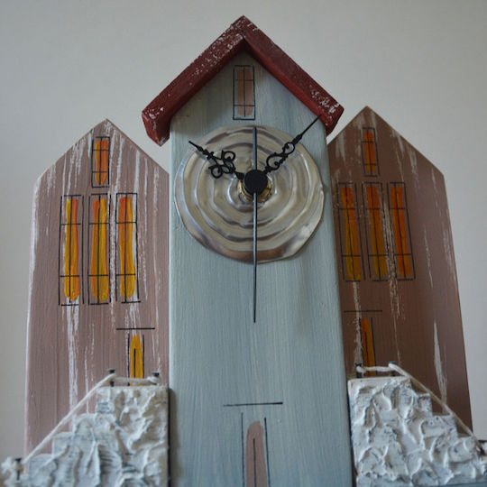 Kapadakis Wood Art Houses Analog Wooden Multicolour Kapadakis Wood Art Houses Analog Wooden Multicolour