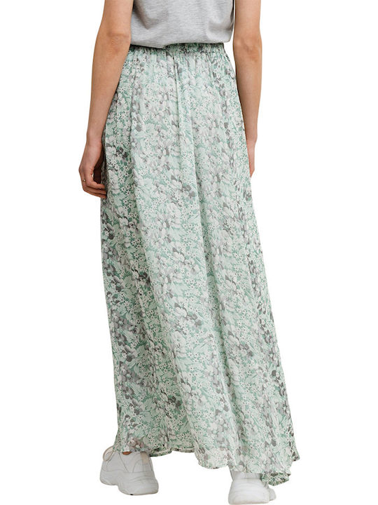 Rut & Circle Sienna Pleated High Waist Maxi Skirt Floral in Turquoise color