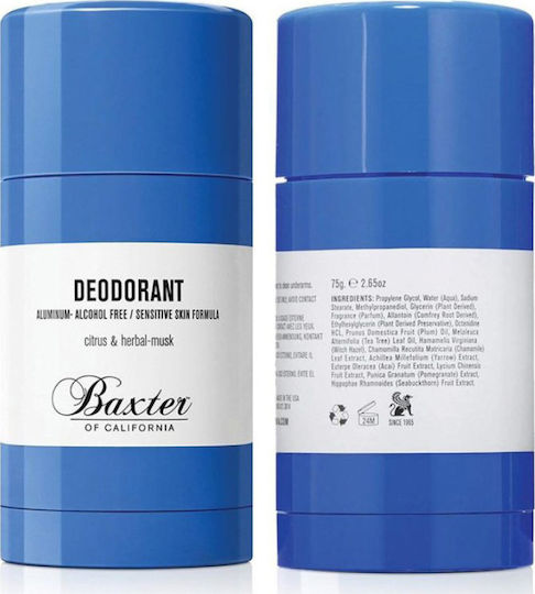 Baxter Of California Citrus & Herbal Musk Αποσμητικό σε Stick Χωρίς Αλουμίνιο 75gr