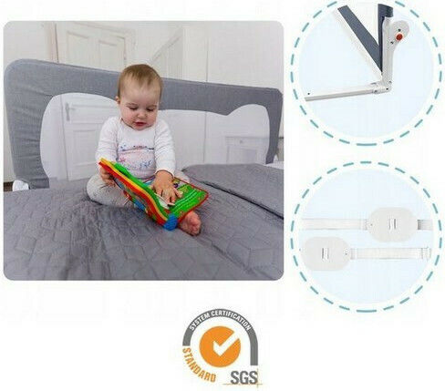Lionelo Hanna Foldable Bed Rail Guard Simple Placement made of Fabric in Gray Color 150x35x66εκ. 1pcs