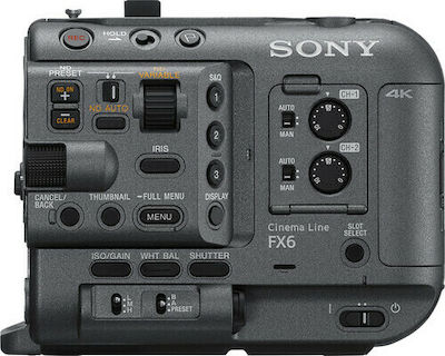 Sony Βιντεοκάμερα 4K UHD @ 120fps FX6 Αισθητήρας CMOS Αποθήκευση σε Κάρτα Μνήμης με Οθόνη Αφής 3.5" και HDMI / WiFi