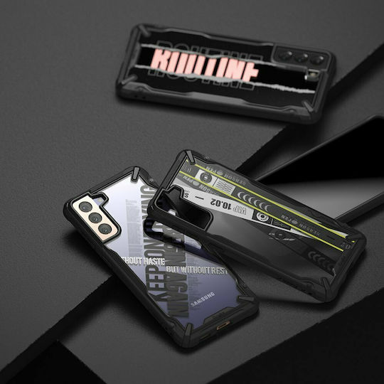 Ringke Fusion X Back Cover Plastic Set with Glass Black (Galaxy S21+)