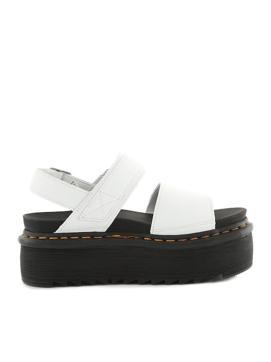 Dr. Martens Voss Quad Leather White Sandals