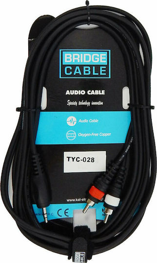 Bridge Cable Cablu Audio 3,5 mm Male - RCA De Sex Masculin Negru 1,5 m TYC-028