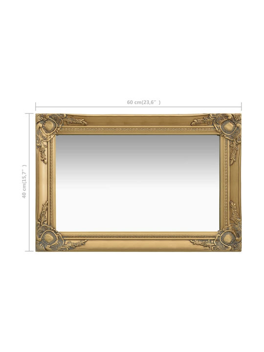 vidaXL Wall Mirror with Gold Wooden Frame 40x60cm 1pcs
