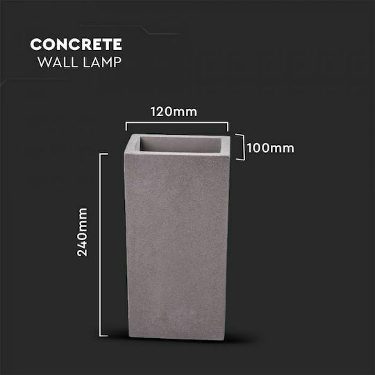 V-TAC Modern Lamp Wall with Socket G9 Gray 10x12x10cm