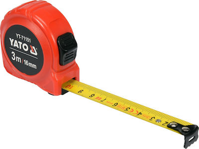 Yato Tape Measure with Auto-Rewind 16mm x 3m