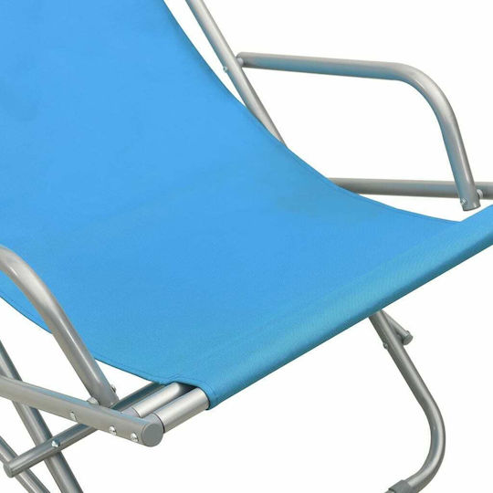 vidaXL Scăunel de Plajă cu Spătar Înalt Turcoaz 61cm. Set 2buc