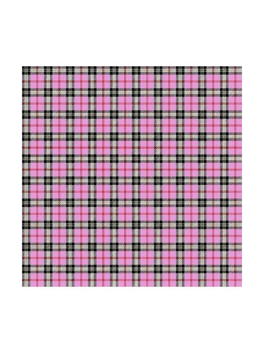 Lino Home Decorative Pillow Case Tartan from 100% Cotton 301 Pink 45x45cm.