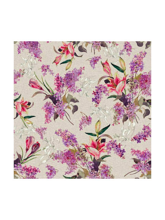 Lino Home Dekorativer Kissenbezug Paraiso aus 100% Baumwolle 901 Lilac 45x45cm.