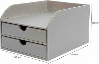 Osco Leather Desktop Drawer 2 Number of Spit 24.8x34x18.5cm Gray 3816