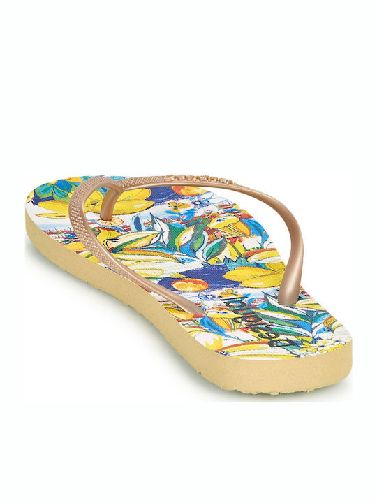 Tropicuban Frauen Flip Flops in Gelb Farbe