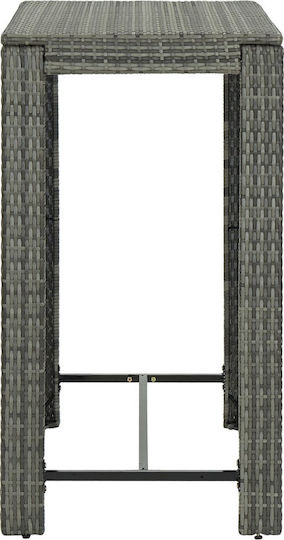 Masa Bar pentru spații exterioare Ratan Gri 100x60.5x110.5buc