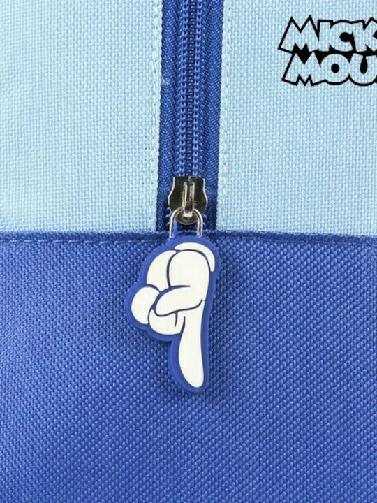 Cerda Mickey Mouse School Bag Trolley Elementary, Elementary Blue with Water Bottle Holder