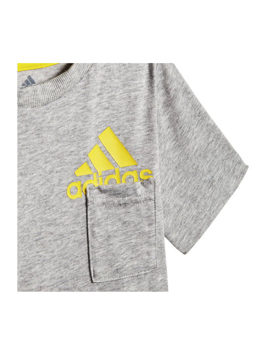 Adidas Παιδικό Σετ με Σορτς Καλοκαιρινό για Αγόρι 2τμχ Γκρι Μπλούζα