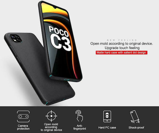 Nillkin Super Frosted Shield Back Cover Plastic Black (Xiaomi Poco C3)