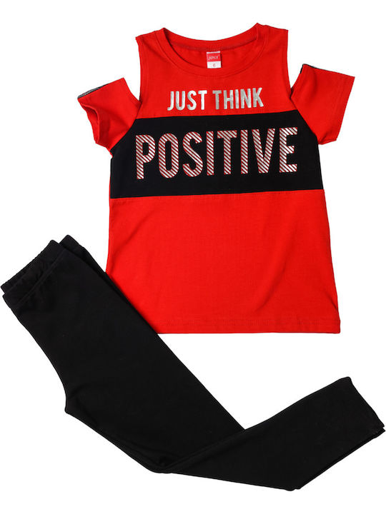 Joyce Kids Set with Leggings Summer 2pcs Red