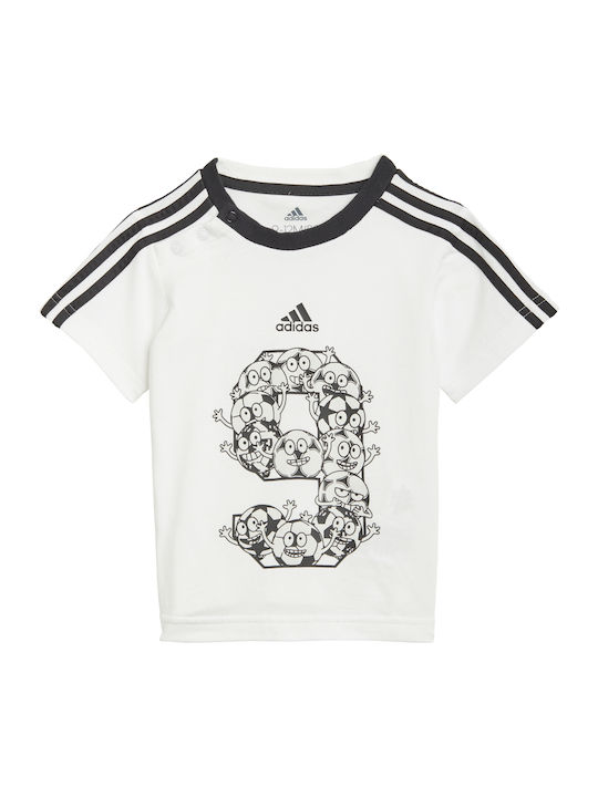 Adidas Παιδικό Σετ με Σορτς Καλοκαιρινό 2τμχ Λευκό Μπλούζα