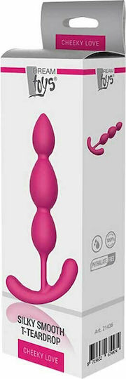 Dream Toys Bootyfull Silky Smooth T-Teardrop Πρωκτικές Μπίλιες Fuchsia 13cm