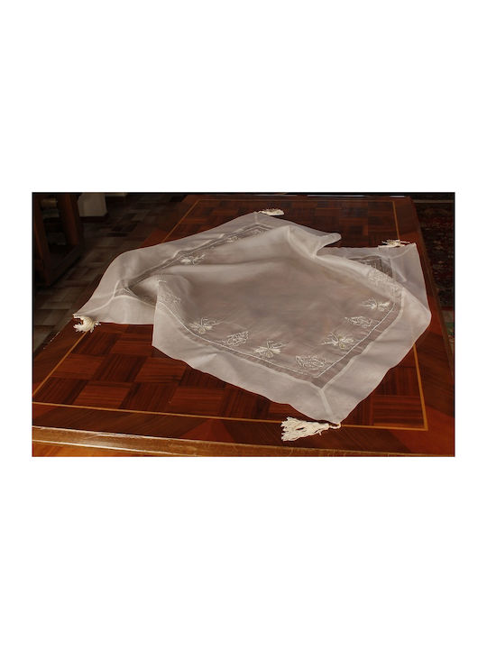 Mc Decor Checkered with Embroidery Set 5pcs Silver 120x120cm