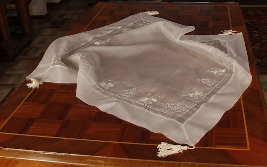 Set de față cu încarcătură Mc Decor 5 bucăți cu broderie Argintiu 120x120cm
