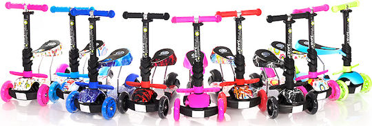 Lorelli Kids Scooter Foldable Smart 2021 3-Wheel with Seat for 3+ Years Pink