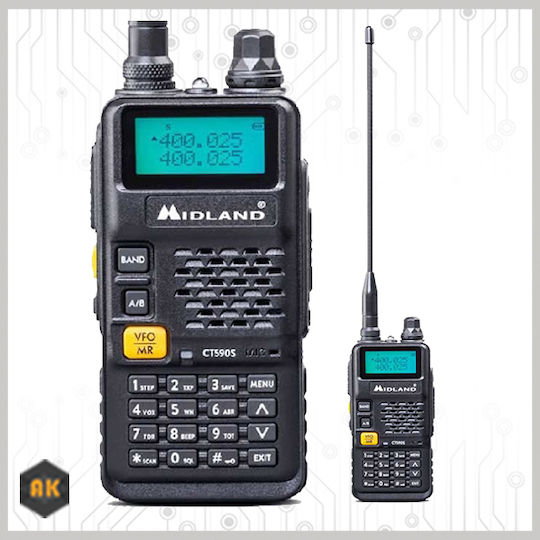Midland CT590 S Ασύρματος Πομποδέκτης UHF/VHF 5W με Μονόχρωμη Οθόνη