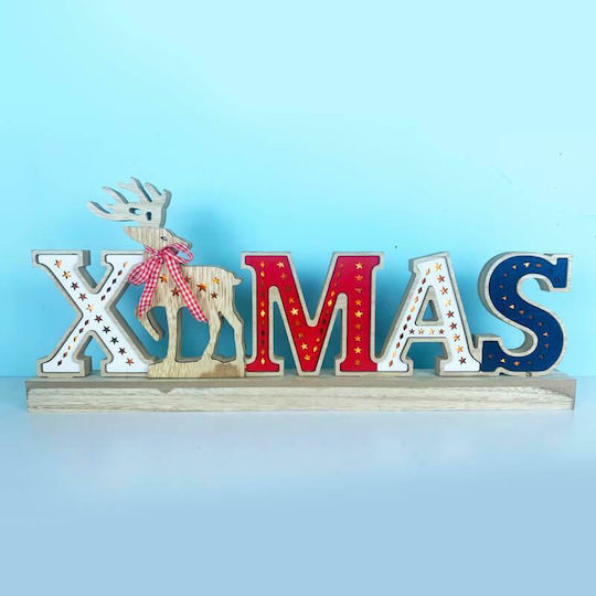 Aca Illuminated Christmas Wooden Figure Sign Height 45cm Wooden Xmas 2