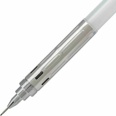 Pentel Graphgear 300 Mechanischer Bleistift zum Zeichnen Metallisch 0.5mm mit Radiergummi Weiß