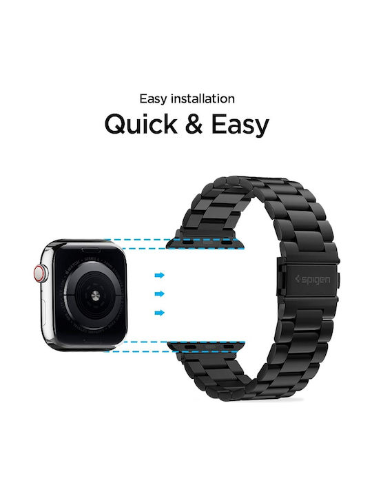 Spigen Modern Fit Λουράκι Ανοξείδωτο Ατσάλι Μαύρο (Apple Watch 44/45/46mm/Ultra 49mm)