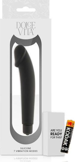 Dolce Vita Realistic Silicone 7 Vibration Modes Ρεαλιστικός Δονητής 15.8cm Black