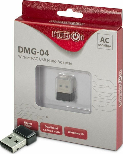 Inter-Tech DMG-04 USB Netzwerkadapter mit Drahtloser Verbindung Wi-Fi 650Mbps