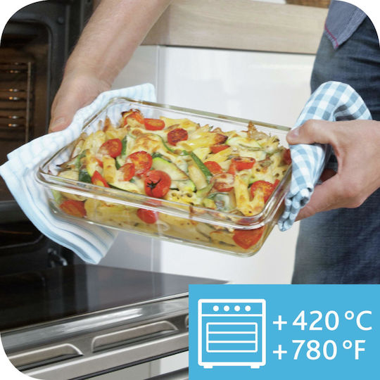 Tefal Clip & Close Lunch Box Glass Κόκκινο 500ml 1pcs
