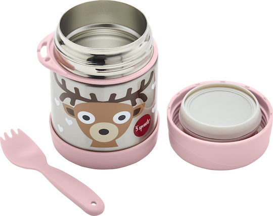 3 Sprouts Deer Baby Thermos for Food Stainless Steel 350ml