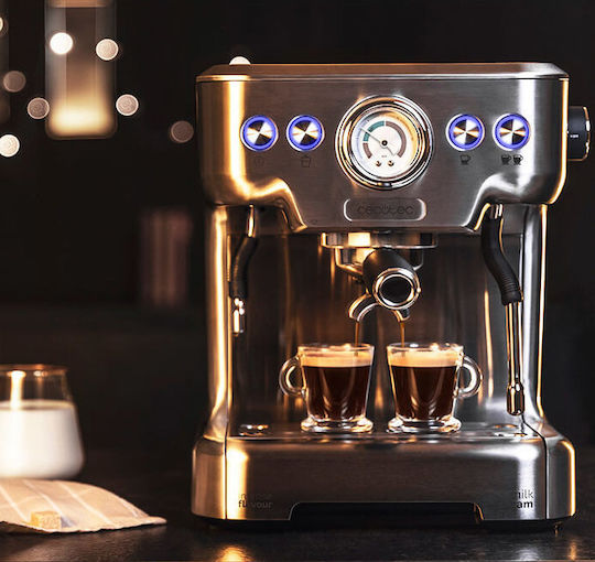 Cecotec Power Espresso 20 Barista Pro Αυτόματη Μηχανή Espresso 2900W Πίεσης 20bar Ασημί 01577