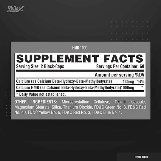 Nutrex HMB 1000 120 Capsules Unflavoured