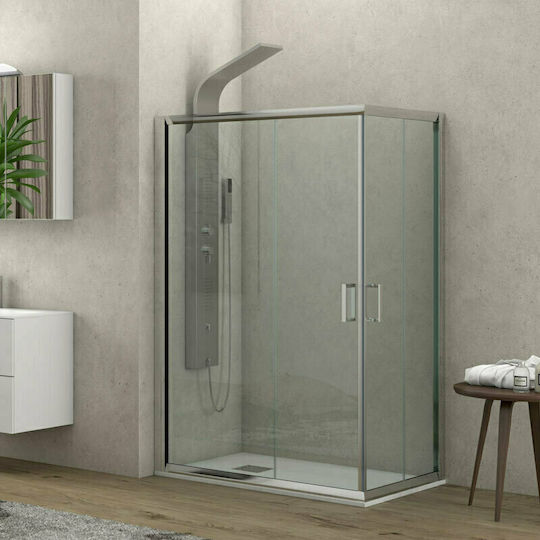 Karag New Flora 100 Καμπίνα Ντουζιέρας με Συρόμενη Πόρτα 80x90x180cm Fabric