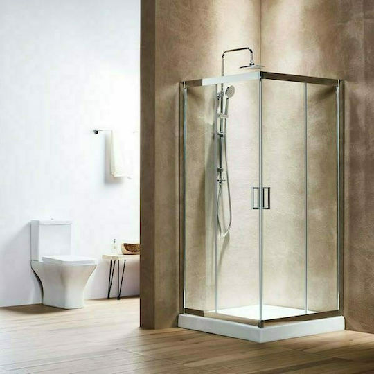 Tema Καμπίνα Ντουζιέρας με Συρόμενη Πόρτα 90x90x180cm Clear Glass