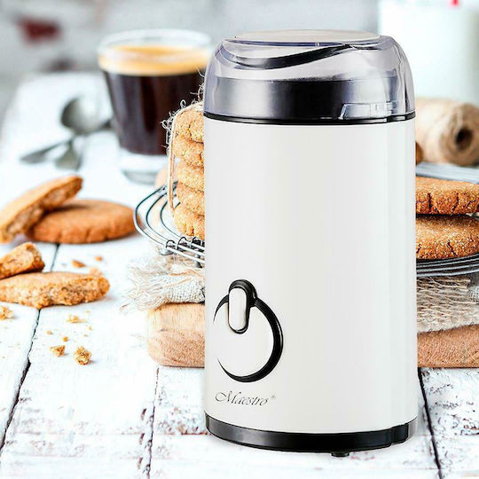 Maestro Ηλεκτρικός Μύλος Καφέ 150W με Χωρητικότητα 50gr Ασημί