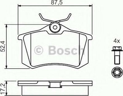 Bosch Back Brake Pad for Audi A1 for Citroen Berlingo Seat / Skoda / VW