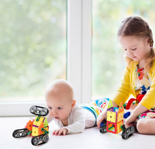Costway Magnetic Construction Toy Vehicle Building Set for Children Aged 3+