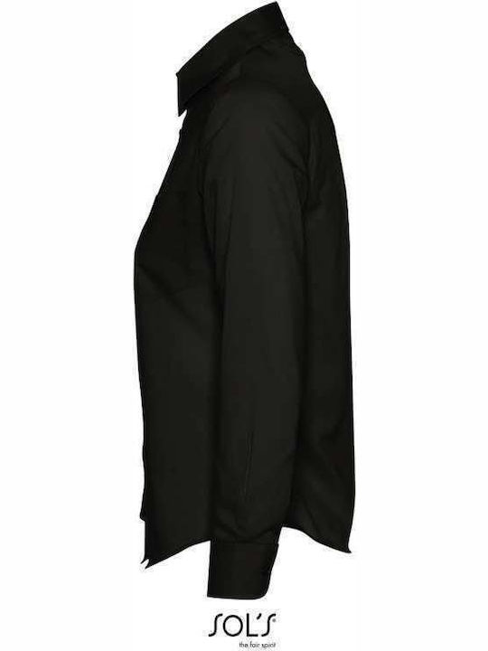 Executive Women's Monochrome Long Sleeve Shirt Black