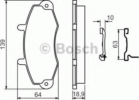 Bosch Σετ Τακάκια Εμπρός 4τμχ για Ford Transit / Tourneo Ford